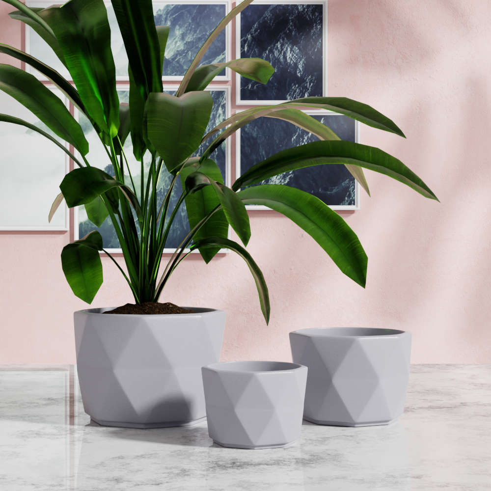 customize Diamond starry Flower Planter Indoor Garden Succulents pot large ceramic Plant Pots