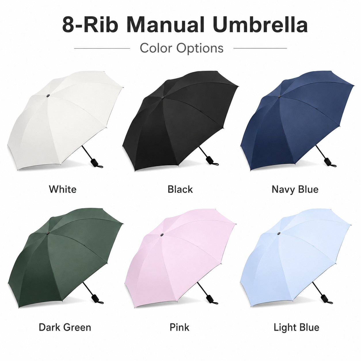 Parapluie manuel à 8 baleines
