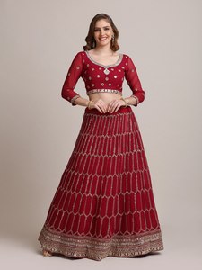 Designer Ethnic Indian Dresses Georgette Lehenga Choli Dupatta Heavy Net for Multi-Event Parties <strong>Pakistani</strong> Wholesale - Product Image 5