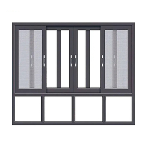 Factory Price Custom Wood Grain Color Aluminum Frame <strong>windows</strong> Brown Color Aluminium Triple Glass Ventilation Sliding <strong>Window</strong> - Product Image 3