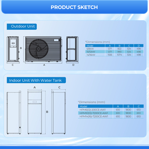 גבוה שוטר מחזר מים חמים כל הבית 12kw dc מקור האוויר כל במערכת משאבת חום אחת עבור חימום תת רצפתי