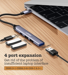 LDNIO DS-34C 4 <span class=keywords><strong>port</strong></span> 3.0 USB tip C Hub Splitter OTG USB3.0 adaptörü hızlı USB HUB yerleştirme istasyonu için Macbook <span class=keywords><strong>Pro</strong></span> Air