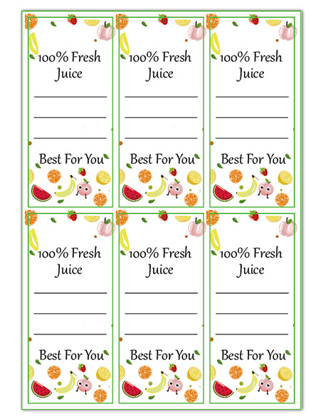 Autocollant de jus de fruits frais