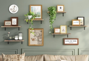 Hot Bán Gỗ Kệ Nổi Cho Nhà Bếp Phòng Tắm & Phòng Khách-Ba Lớp Có Thể Điều Chỉnh Hiện Đại Tường Lưu Trữ - Product Image 4