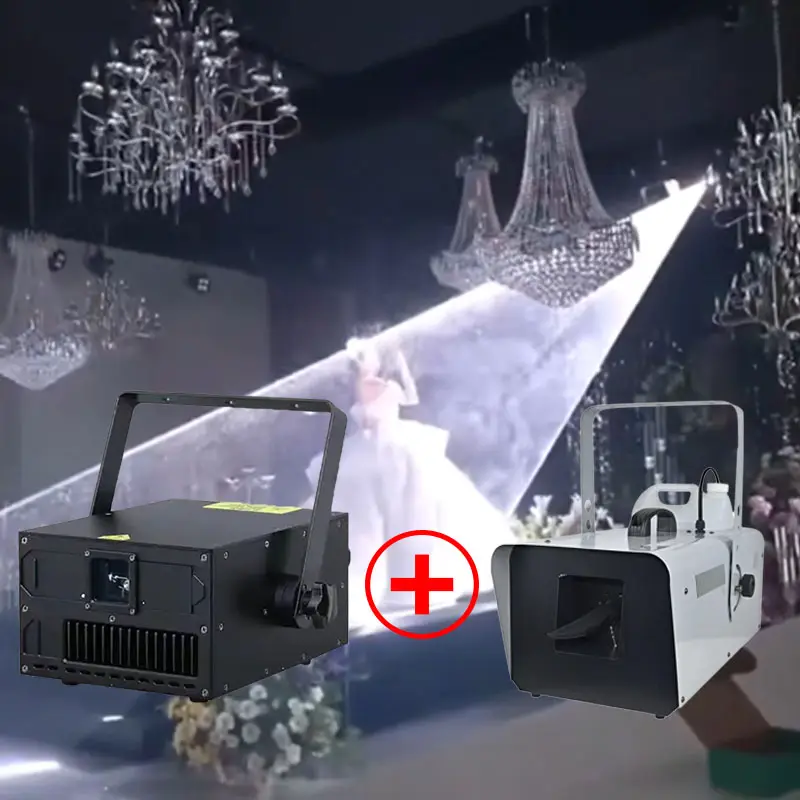 Aopu 10W Full Color Laser Met 1500W Sneeuwmachine Toont Dansende Droom Bruiloftseffect Laser En Sneeuw Cachine Licht