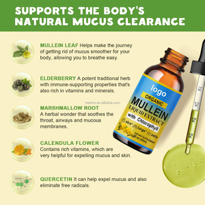 Özel etiket organik Mullein yaprağı ekstresi akciğer detoks için hızlı emici bitkisel sıvı takviyesi bırakın ve temizleyin - Product Image 4