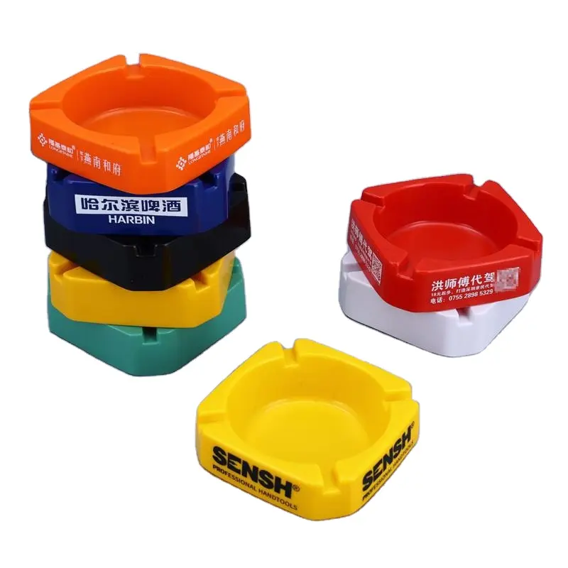 Wholesale Customization Of Multiple Sizes, Shapes, And Colors Promotional Plastic Melamine Round Ashtray Custom Logo Printed