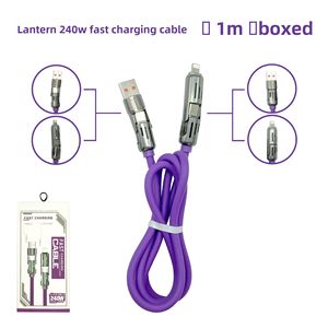 DB dört-in-one 240W süper hızlı şarj veri Apple için kablo 16 araç şarj renkli çinko alaşımlı silikon tel 180 derece fonksiyonu - Product Image 4