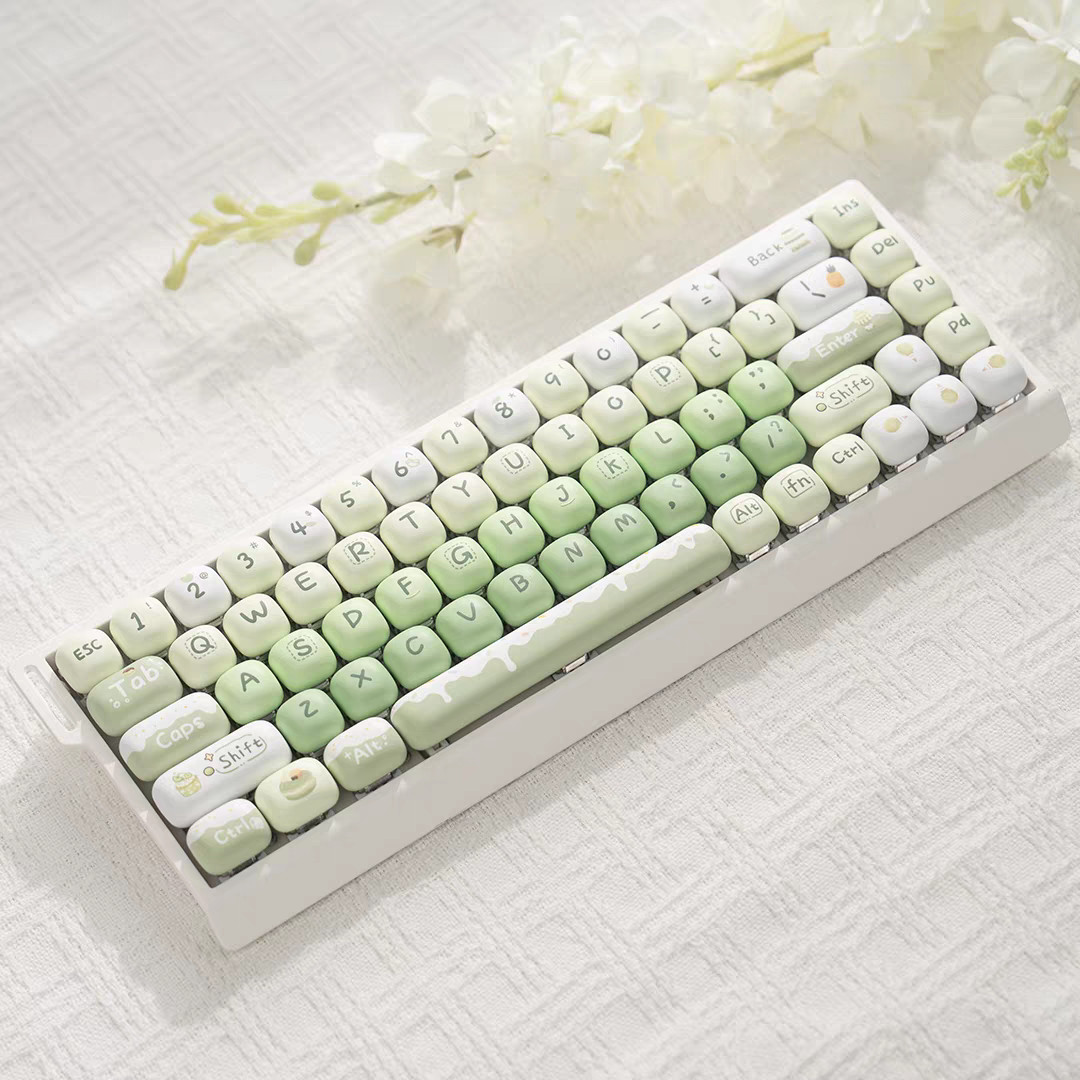 คีย์บอร์ด White-M68 + คีย์แคป MOG Dessert House