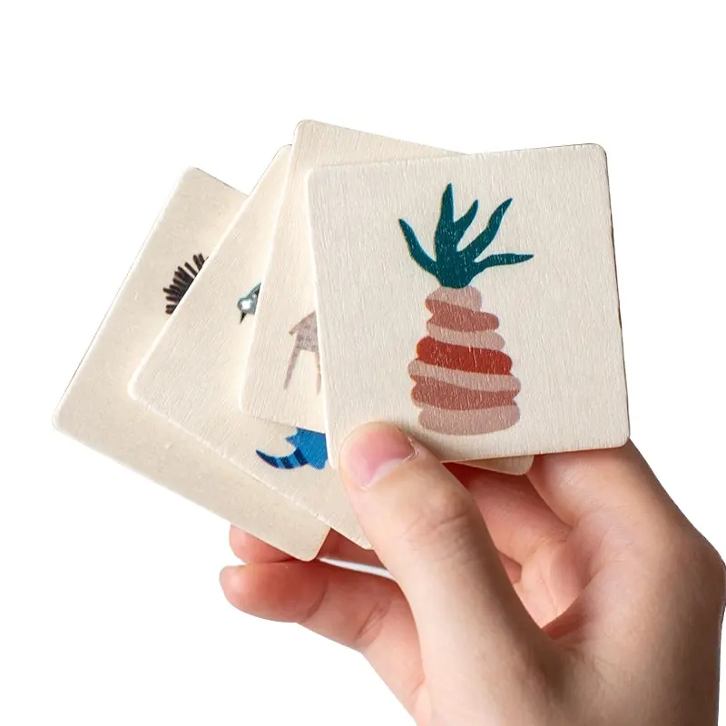 Madera Montessori educación temprana niños Juego de cartas de animales ejercicio capacidad de pensamiento lógico juego de mesa de memoria juguete educativo