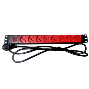 Typ F/L Deutsche Schuko/Italienische PDU 19 "1U 16A 8-Wege-Schuko-Steckdosen mit Ein-Aus-Schalter Strom verteilungs einheit - Product Image 1