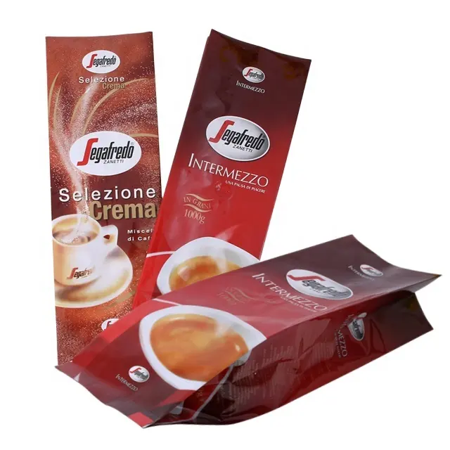 Embalaje de café impreso personalizado, bolsa de café tostado con fuelle lateral, bolsa de café con fuelle lateral con válvula