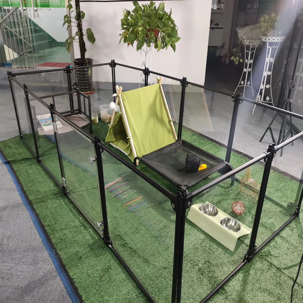 इनडोर एल्यूमीनियम floding पालतू Playpen कुत्ते व्यायाम बाड़, पालतू Playpen घर में Kennel