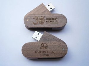 แฟลชไดรฟ์ USB ไม้ปรับแต่งได้ผ่านการทดสอบ H2แล้ว4GB 8GB 16GB 32GB ตัวเลือก64GB USB2.0/3.0กล่องไม้บรรจุภัณฑ์