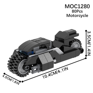 MOC1280 80 pcs电影黑暗骑士摩托车2023积木创意行动车模型DIY组装砖儿童玩具 - Product Image 3
