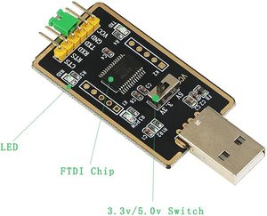 <strong>USB</strong> to TTL <strong>Adapter</strong>, <strong>USB</strong> to Serial <strong>Adapter</strong> 3.3v/5v FTDI Chip for Development Projects - Product Image 4