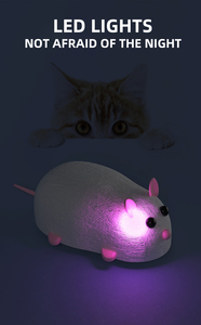 龙溪迷你动物模型玩具搞笑猫狗玩具<span class=keywords><strong>rc</strong></span>红外鼠标遥控跑步发光二极管带电池儿童眼睛宠物
