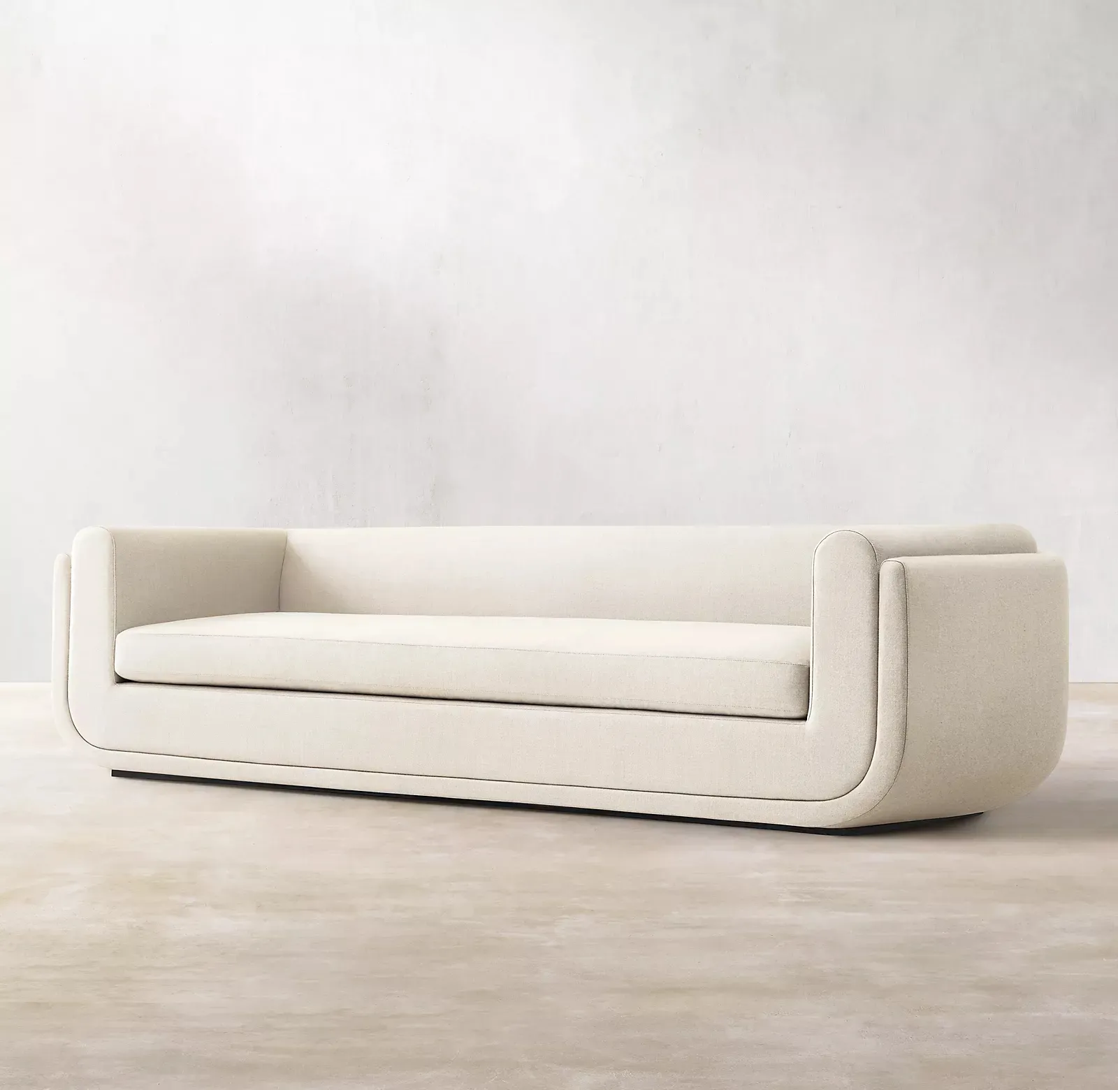 Muebles Arachi multiusos de lujo en forma de U curvas continuas respaldo tapicería salón tela de cuero de pana sofá gris