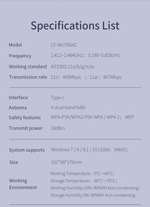 Unterstützt Kali Linux 1200 Mbit/s COMFAST-Netzwerk karten Dual Band USB-WLAN-Dongle für PC-WLAN-Adapter - Product Image 6