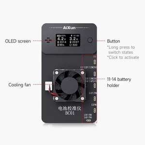 JCID AIXUN BC01 calibratore della batteria da 11 a 14 pro supporta la carica della batteria e lo stato di prova del ciclo di scarica è salito a 100%