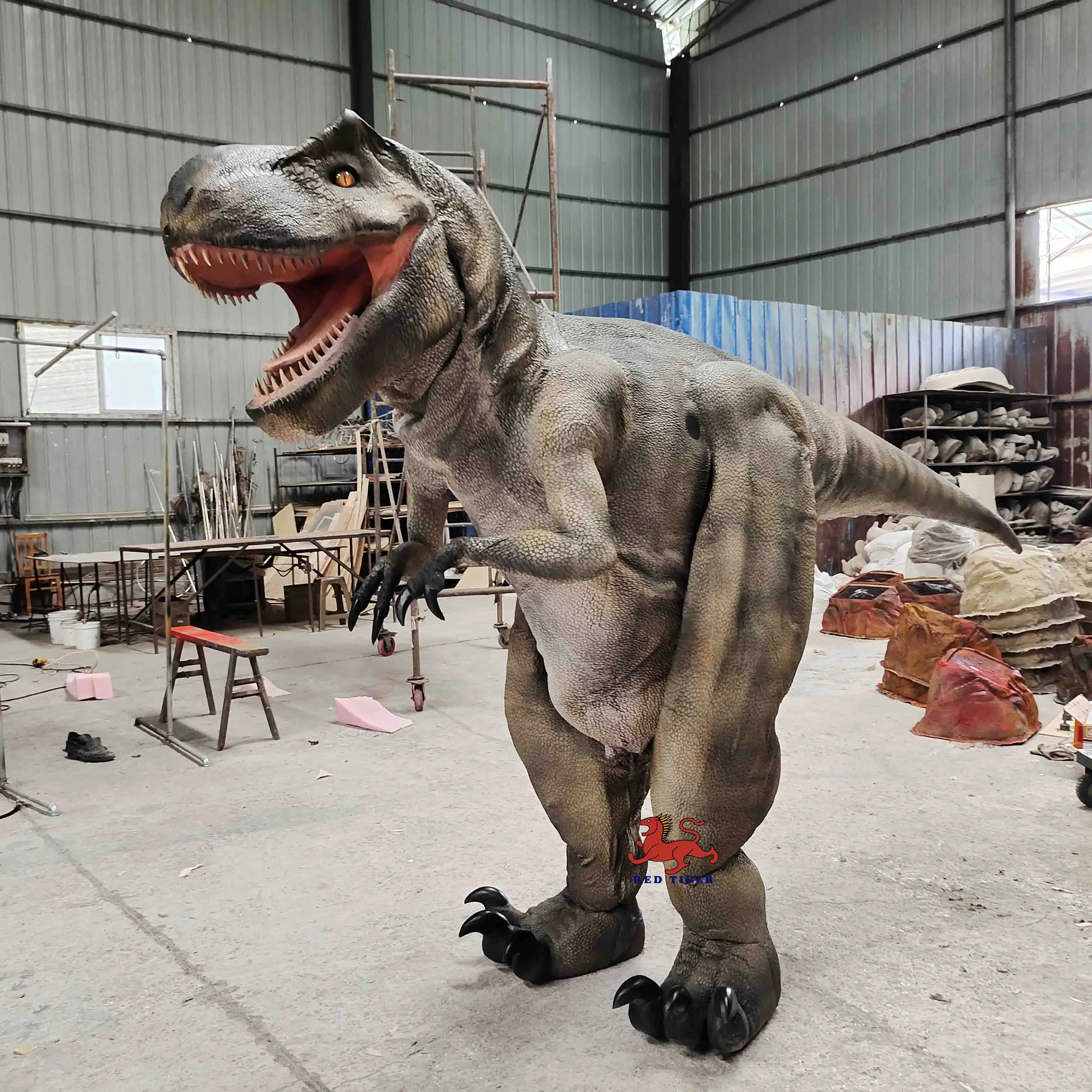 Costume T-rex di dinosauro da passeggio realistico di alta qualità per parco tematico e parco divertimenti