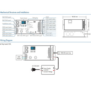 DSA(5 Pin)5-24VDC DMX512 dijital ekran Dimmer DMX512 için SPI dekoder ve kablosuz RF piksel Led denetleyici için RGB/RGBW şerit - Product Image 3