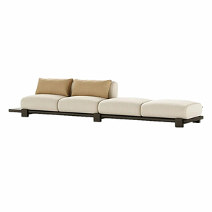 Ensemble de canapés modulaires de luxe rembourrés avec base en bois pour une assise de salon personnalisable et polyvalente - Product Image 6
