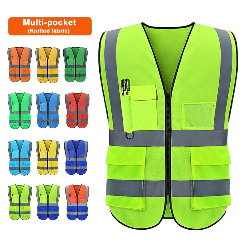 Hi Vis trabajo de construcción ropa de trabajo reflectante Chaleco de seguridad para hombres