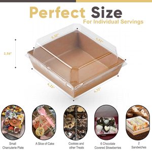 Charcuterie hộp bánh sandwich Sushi mì chiên gà khoai tây chiên dầu-proof dùng một lần hộp đựng thức ăn có nắp đậy rõ ràng - Product Image 2