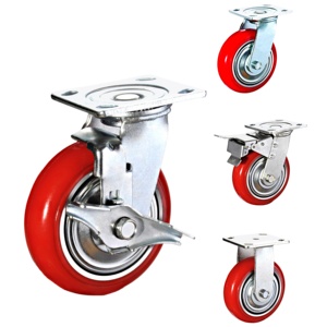S 4 5 6 8英寸工业重型铸铁pu脚轮 - Product Image 1