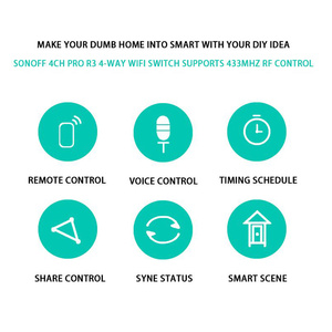 Sonoff 4CH Pro <strong>R3</strong> Smart Switch 4 Channels 433MHz 2.4G Wifi <strong>Remote</strong> Control Smart Automation Modules 90-250V AC(50/60Hz)/5-24V DC - Product Image 6