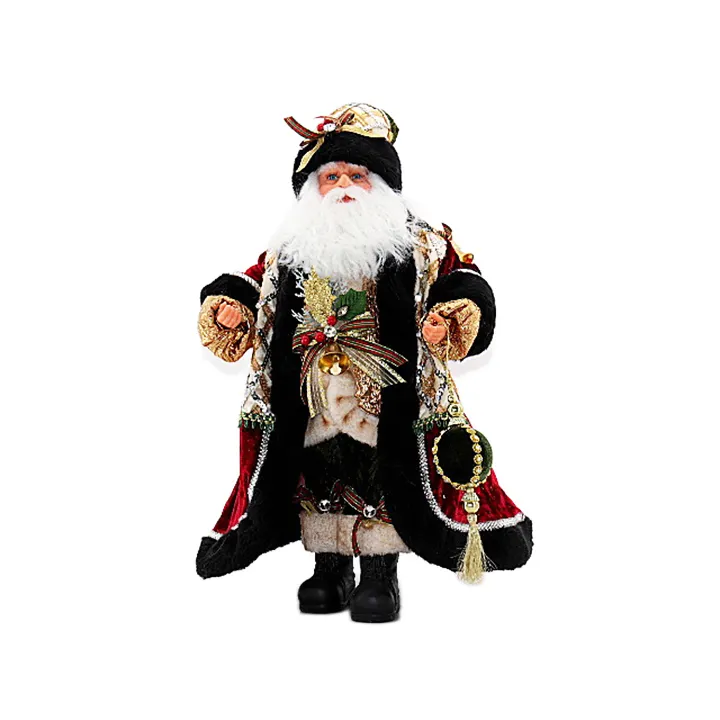Nuovo carino 46cm nero Santa Claus peluche bambola bianco-barbuto elfo albero di natale centro commerciale ornamenti per feste decorazioni regalo di Natale per bambini