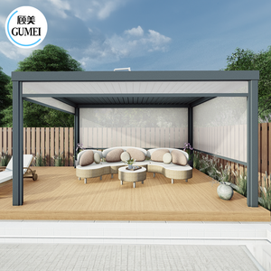 10x10 12x10 14x14 14x16 ft hiện đại vườn ngoài trời nhôm louvered pergola không thấm nước sang trọng Patio tự động cơ pergola - Product Image 6