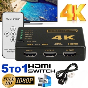 Adaptador de bruja de 4K 5 ORT 1080 ORT witP 3D 5 UT N 1 UT 5x1 Hwitwitwitwitwitwitwitcher onverter box con botón - Product Image 2