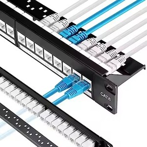 最新工厂直销utp模块化价格1u装载24端口接线板24端口24b cat6屏蔽