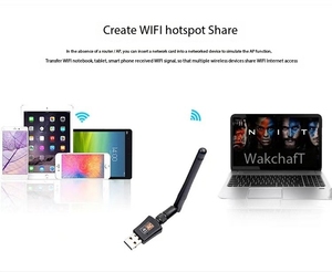 Realtek 600Mbps双频USB wi-fi加密狗适配器天线内部兼容Windows 7/8/10/11/Linux/MAc笔记本电脑库存项目 - Product Image 4