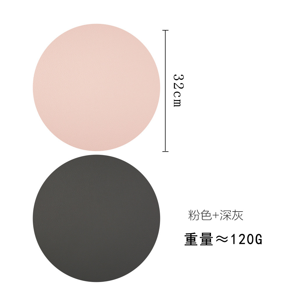 Manteles individuales de doble cara rosa y gris, 32 cm
