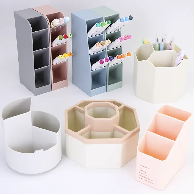 Table Organizer Kawaii Office Accessories Stationery Holder Pencil Cup Marker Container Pencil Holder for Kid Plastic Pen Holder