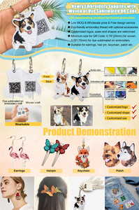 Tùy chỉnh quần áo phụ kiện thiết kế của riêng bạn thêu thêu thẻ với mã QR cho Bông tai Keychain vá kẹp tóc - Product Image 2