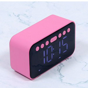 Despertador inalámbrico Pantalla digital LED Luz nocturna MINI BT Altavoz Radio FM Entrada auxiliar Altavoz estéreo Soporte Personalización - Product Image 2