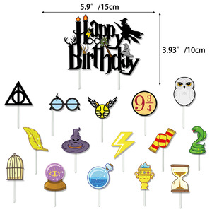 Yeni Harrypotter tema doğum günü partisi süslemeleri çekin bayrak kek Toppers balon seti - Product Image 6