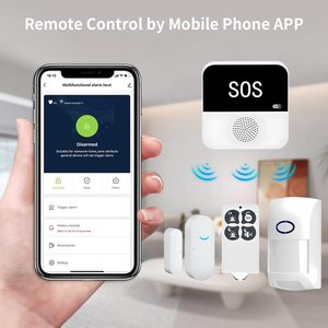 Kit de alarma inteligente WiFi, sistema de seguridad para el hogar de 4 piezas, imán de puerta IR, Control remoto, Compatible con la aplicación Smart Life Tuya para alarma doméstica - Product Image 2