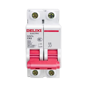 Delixi Dz47s serisi 2P bakır Din ray monte MCB devre kesici C63A 2P Rccb 1000V anma gerilimi LI koruma için - Product Image 1