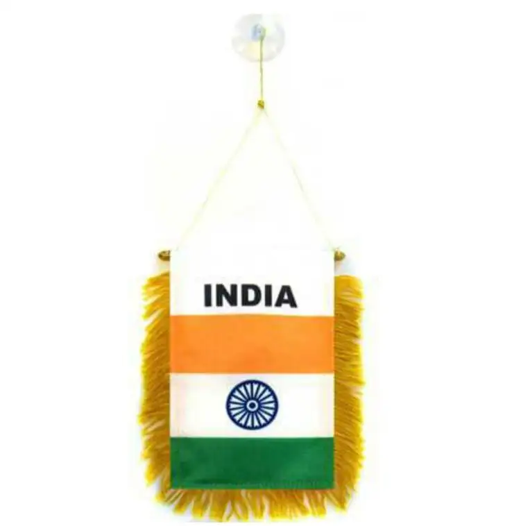 Mini pancarta India personalizada de alta calidad, banderín indio de 6 ''x 4'', Mini pancartas de 15x10 cm, colgador de ventosa de 4x6 pulgadas