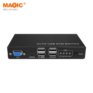 VGA KVM交换机4进1出4端口VGA USB KVM交换机4X1电脑笔记本电视显示器自动USB KVM交换机
