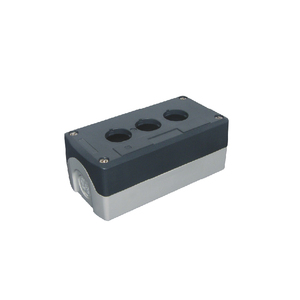 Scatola della stazione di controllo dell'interruttore a pulsante bianco grigio in plastica con foro a 2 pulsanti da 22mm - Product Image 2