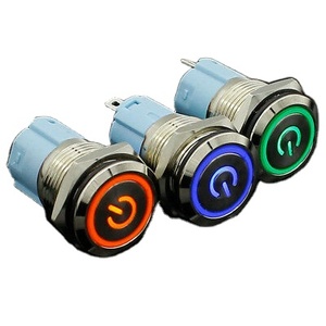 New Type Flat Head 19mm Latching <strong>Function</strong> Ring Led Power Sign Metal <strong>Push</strong> <strong>Button</strong> <strong>Switch</strong> - Product Image 3