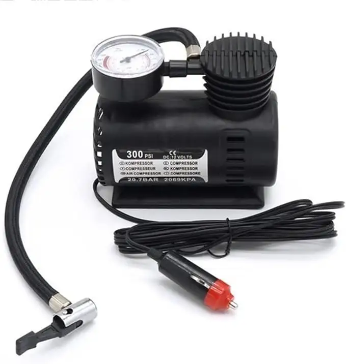 Pompa udara ban mobil Mini portabel 12V, mudah digunakan, inflator ban mobil, kompresor udara