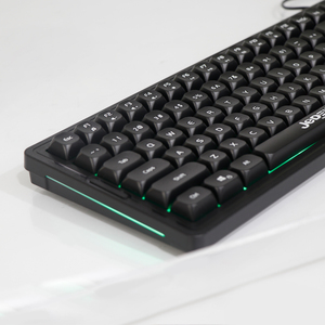 Jedel 102 teclas de iluminación USB con cable teclado de membrana de oficina con luz lateral teclado personalizado Color teclado para juegos de ordenador