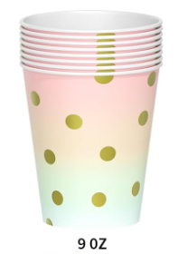 Tasses de 9 oz * 25